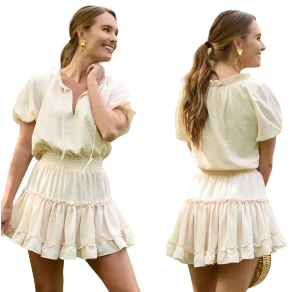 Buddy Love Coquette Dress Womens Small Mini Tiered Ruffle Milkmaid Cottage NWOT